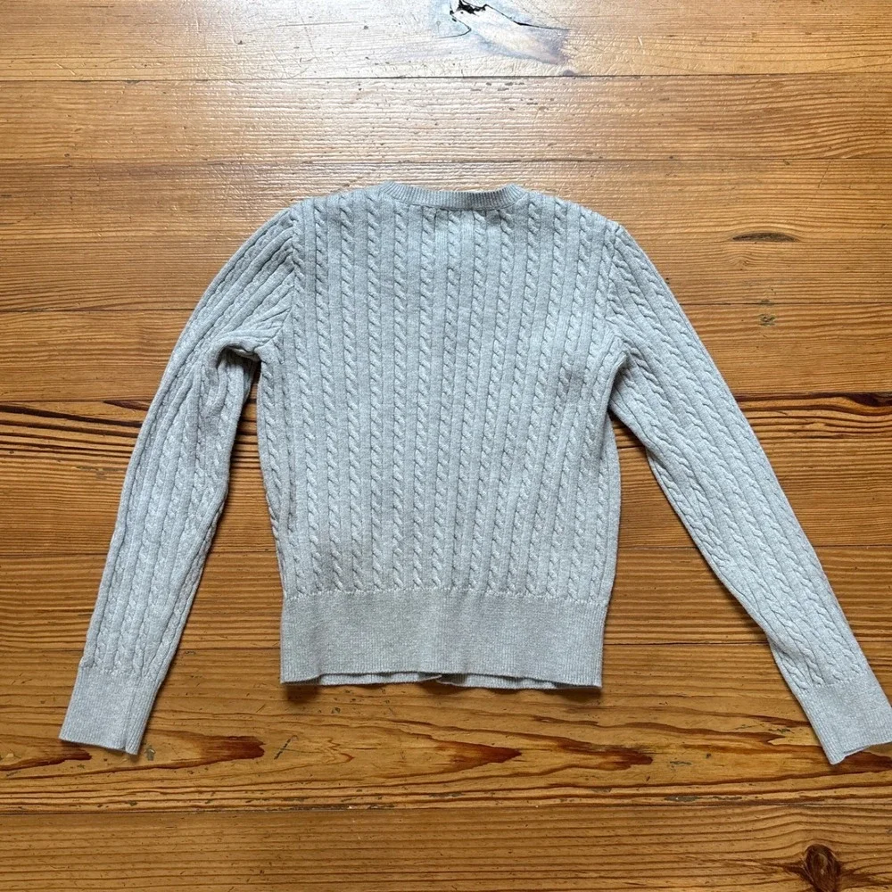 Polo Ralph‎ Lauren Cardigan Kids Gray Excellent Cable Knit Cotton SIZE M (8-10)